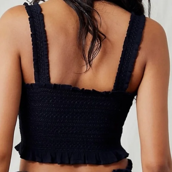 Free People Black Crop Top Woman's XS - Picture 2 of 6